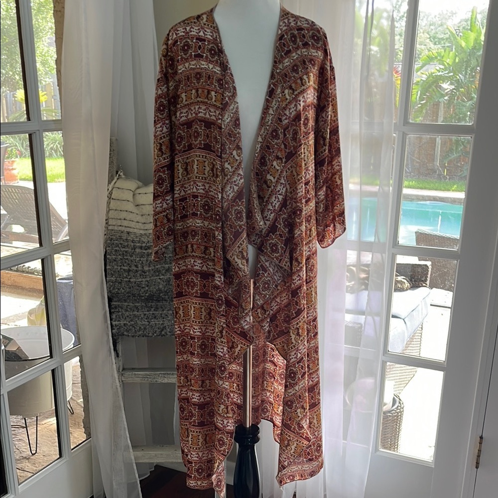 LuLaRoe Multicolor Patterned Kimono